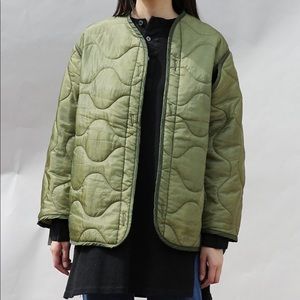 Vintage Military Surplus Jacket Liner Green